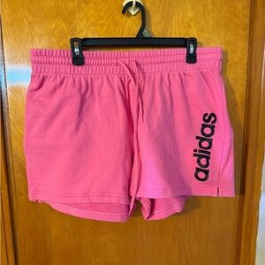 adidas Pink Women's Athletic Drawstring Shorts with Side Logo